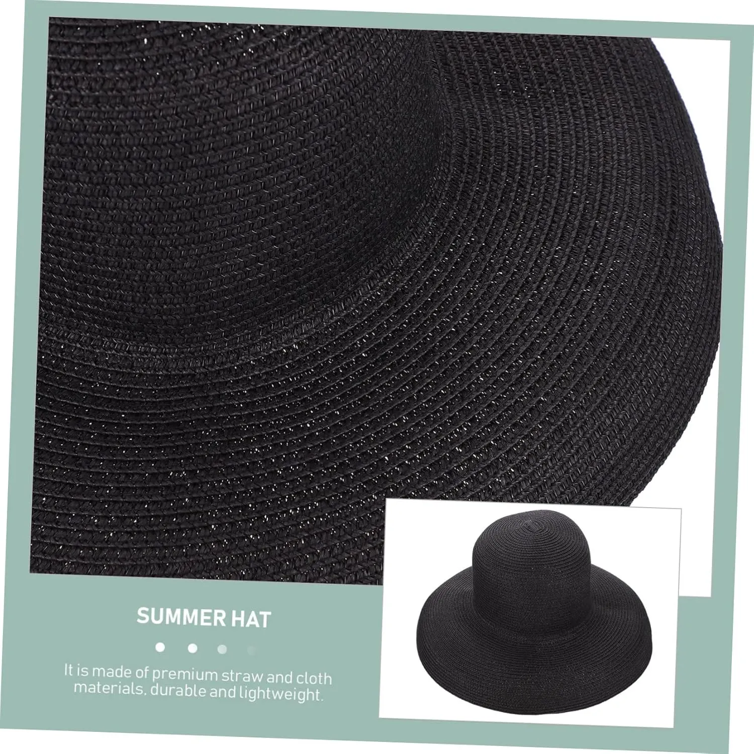 1pc Straw Hat Woven Hat Quartz Stone Cuticle Remover Ladies Sun Hats with UV Ladies Hats