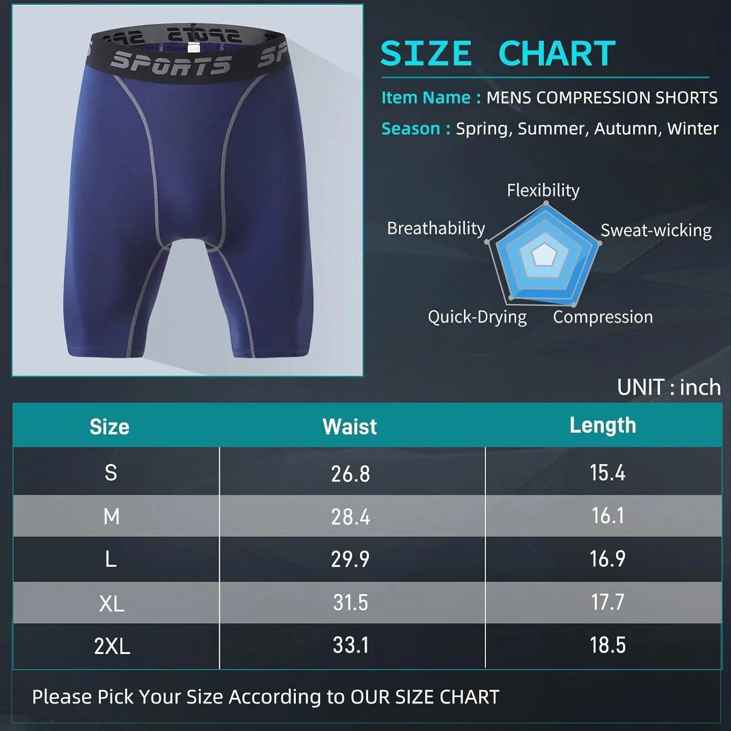 2 Pack Compression Shorts Men Spandex Running Sport Under Shorts Cool Dry Athletic Underwear Muscle Support