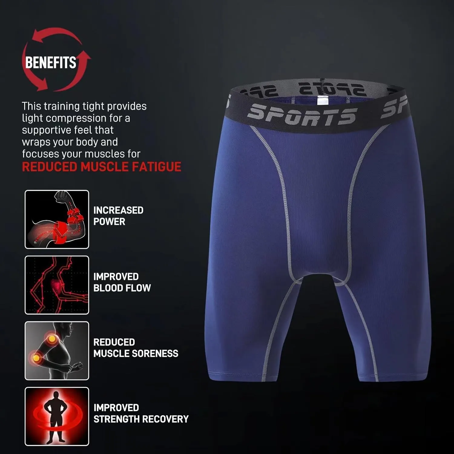 2 Pack Compression Shorts Men Spandex Running Sport Under Shorts Cool Dry Athletic Underwear Muscle Support