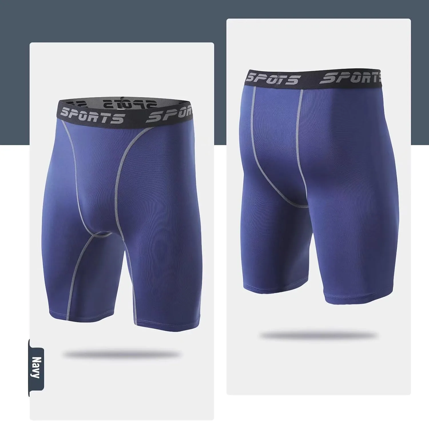 2 Pack Compression Shorts Men Spandex Running Sport Under Shorts Cool Dry Athletic Underwear Muscle Support
