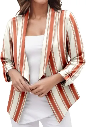2023 Casual Blazer Jacket for Women Trendy Long Sleeve Open Front Work Office Blazers Lapel Button Business Jacket Coats