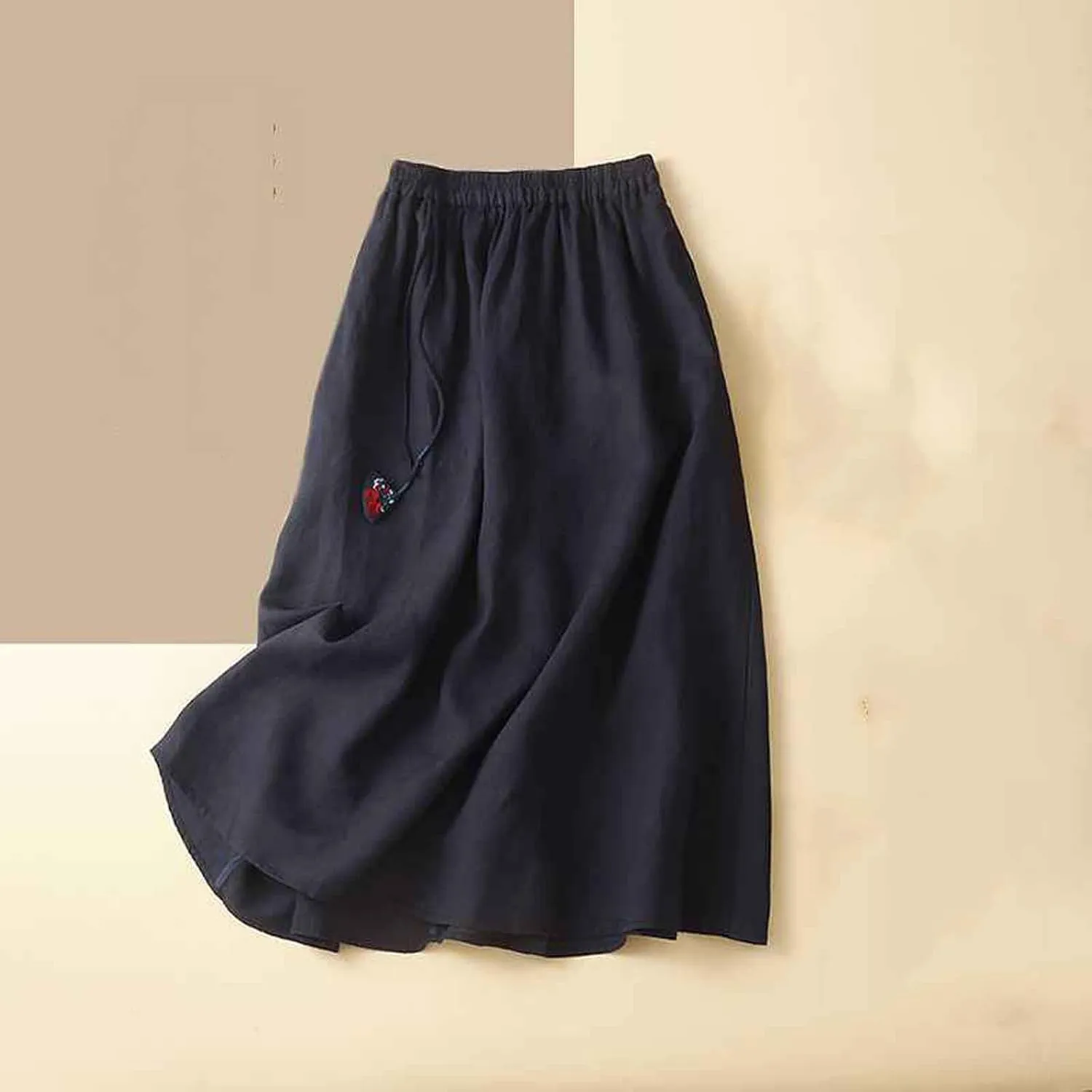 2025 Trendy Skirts for Women Solid Elastic High Waisted Tiered Frill Ruffled Flowy Skorts Summer Casual Loose Skirt