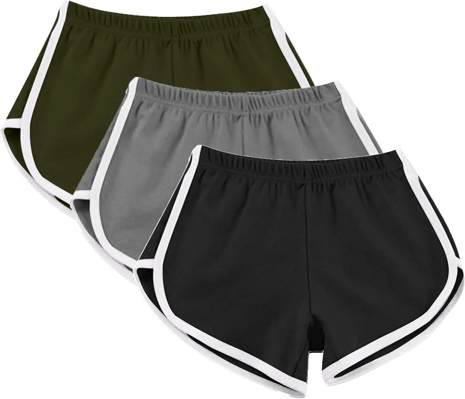 3 Pack Women's Cotton Yoga Dance Short Pants Sport Shorts Summer Athletic Cycling Hiking Sports Shorts