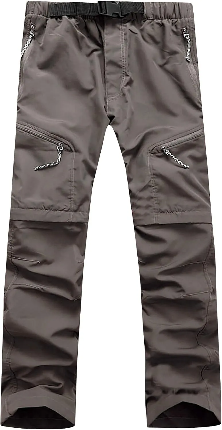 AIEOE Mens Unisex Outdoor Quick Dry Convertible Hiking Sport Cargo Pants Shorts