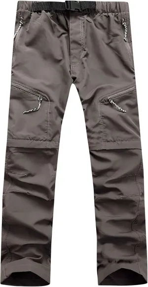 AIEOE Mens Unisex Outdoor Quick Dry Convertible Hiking Sport Cargo Pants Shorts