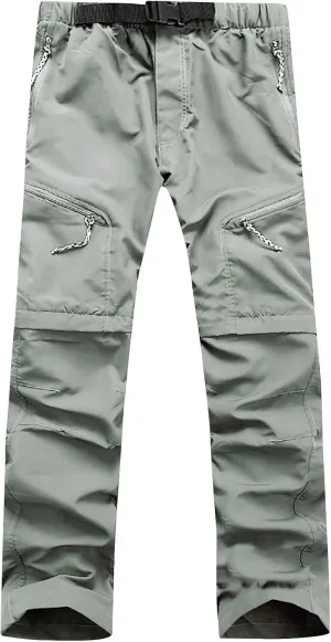 AIEOE Mens Unisex Outdoor Quick Dry Convertible Hiking Sport Cargo Pants Shorts