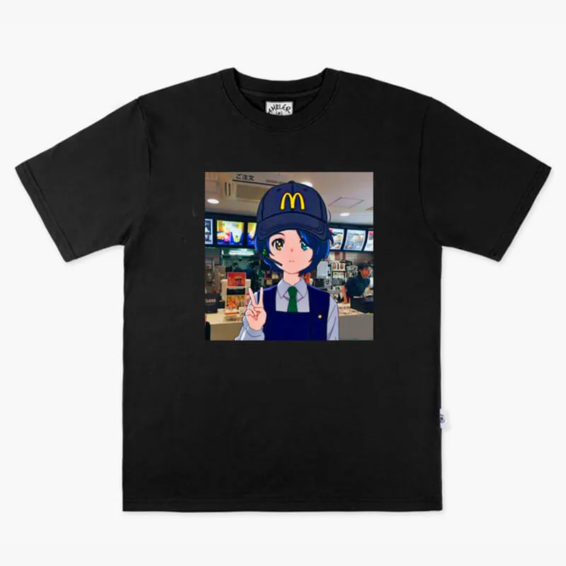 Anime Girl Mcdonalds Worker T-Shirt