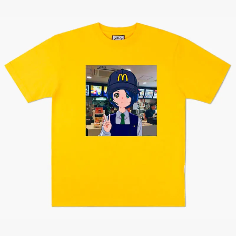 Anime Girl Mcdonalds Worker T-Shirt