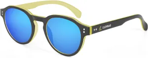 Anti Scratch Polarized Sunglasses for Men and Women, Lightweight Sun Glasses with UV Protection for Driving Running Fishing Golf Yellow/Blue Revo