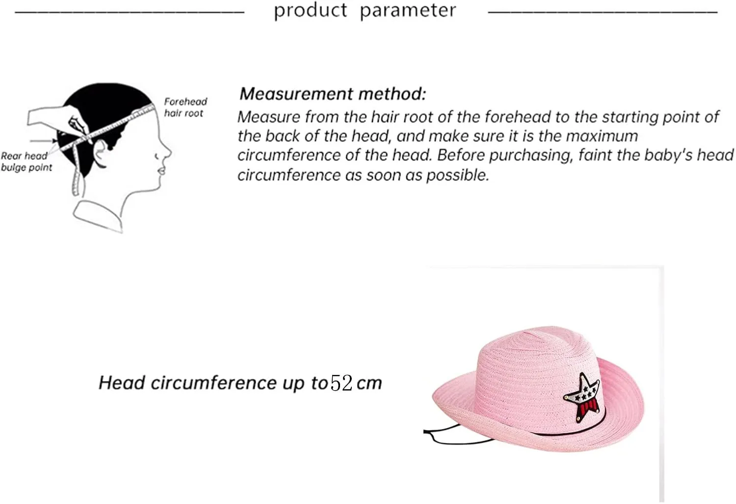 Baby Strawhat Sun Hat Summer Toddler Cowboy Hat UPF 50  Sun Protective Kids Beach Hats Adjustable Boy Girl Cap