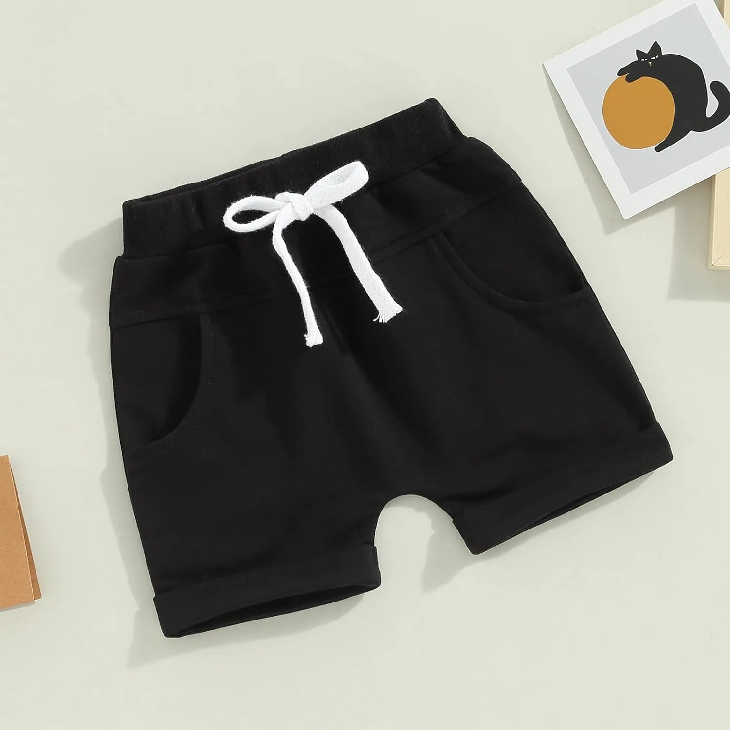Bagilaanoe Toddler Baby Boy Shorts Summer Solid Plain Shorts Bloomers Casual Elastic Waist Jogger Shorts Bottoms