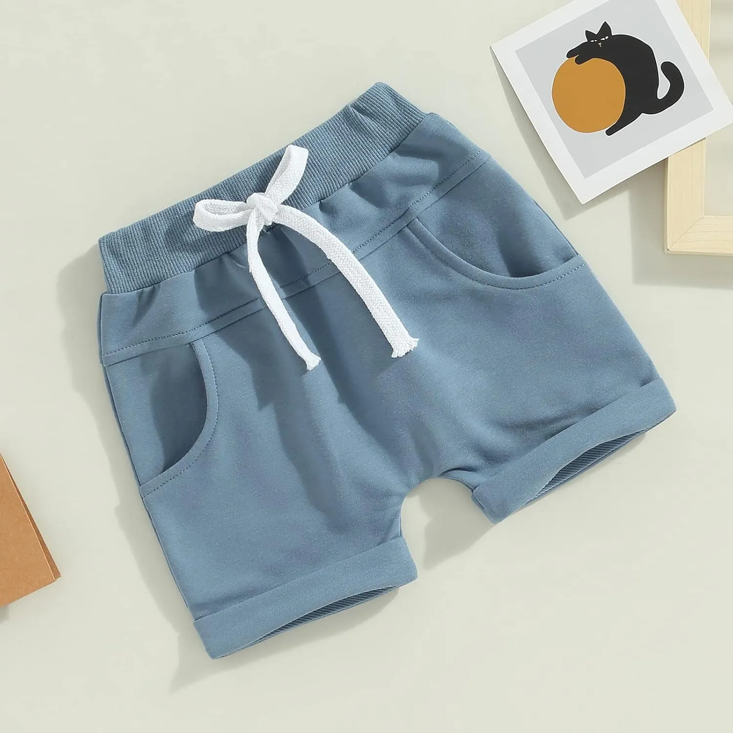 Bagilaanoe Toddler Baby Boy Shorts Summer Solid Plain Shorts Bloomers Casual Elastic Waist Jogger Shorts Bottoms