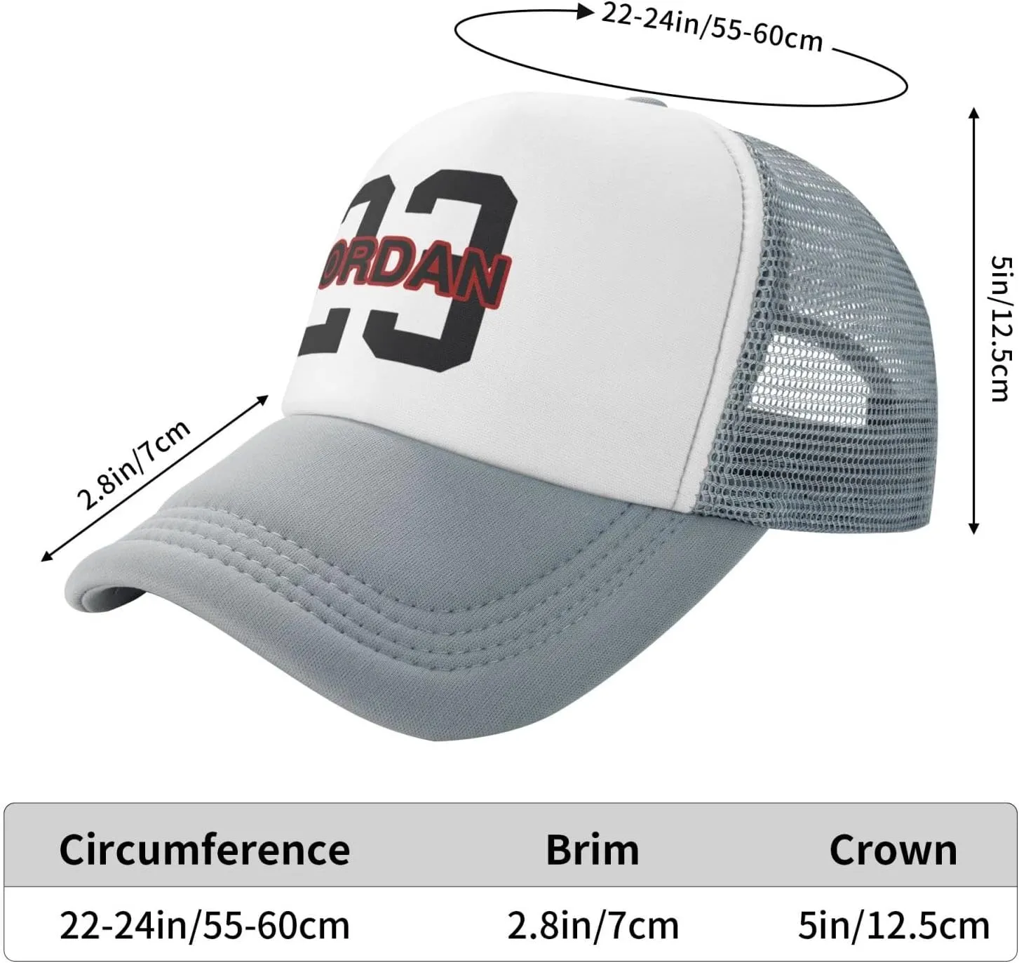 Basketball Fans 23 Jordan Mesh Cap Trucker Cap Sports Baseball Cap Casual Unisex Adjustable Hat Hip Hop Cap