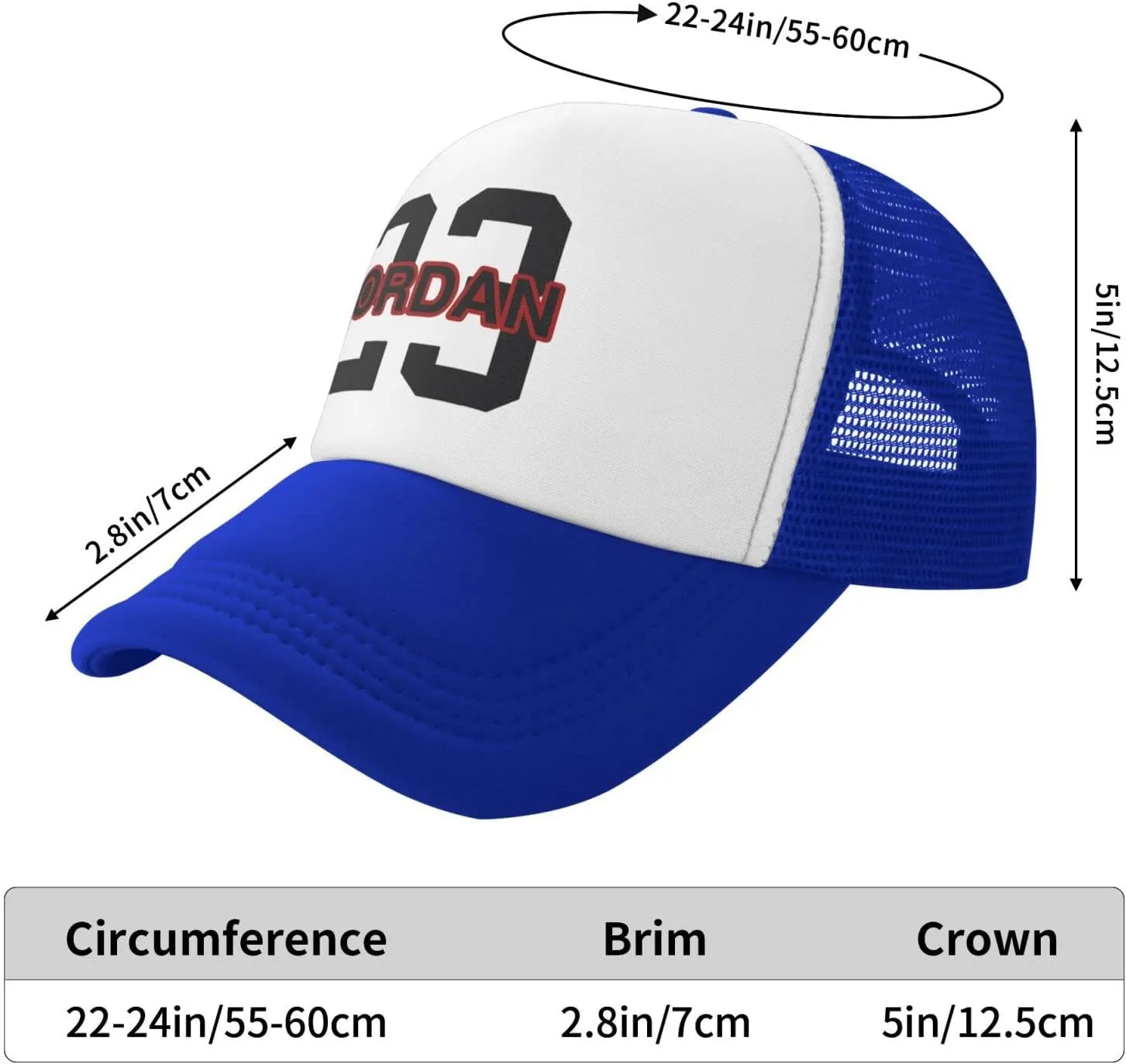 Basketball Fans 23 Jordan Mesh Cap Trucker Cap Sports Baseball Cap Casual Unisex Adjustable Hat Hip Hop Cap