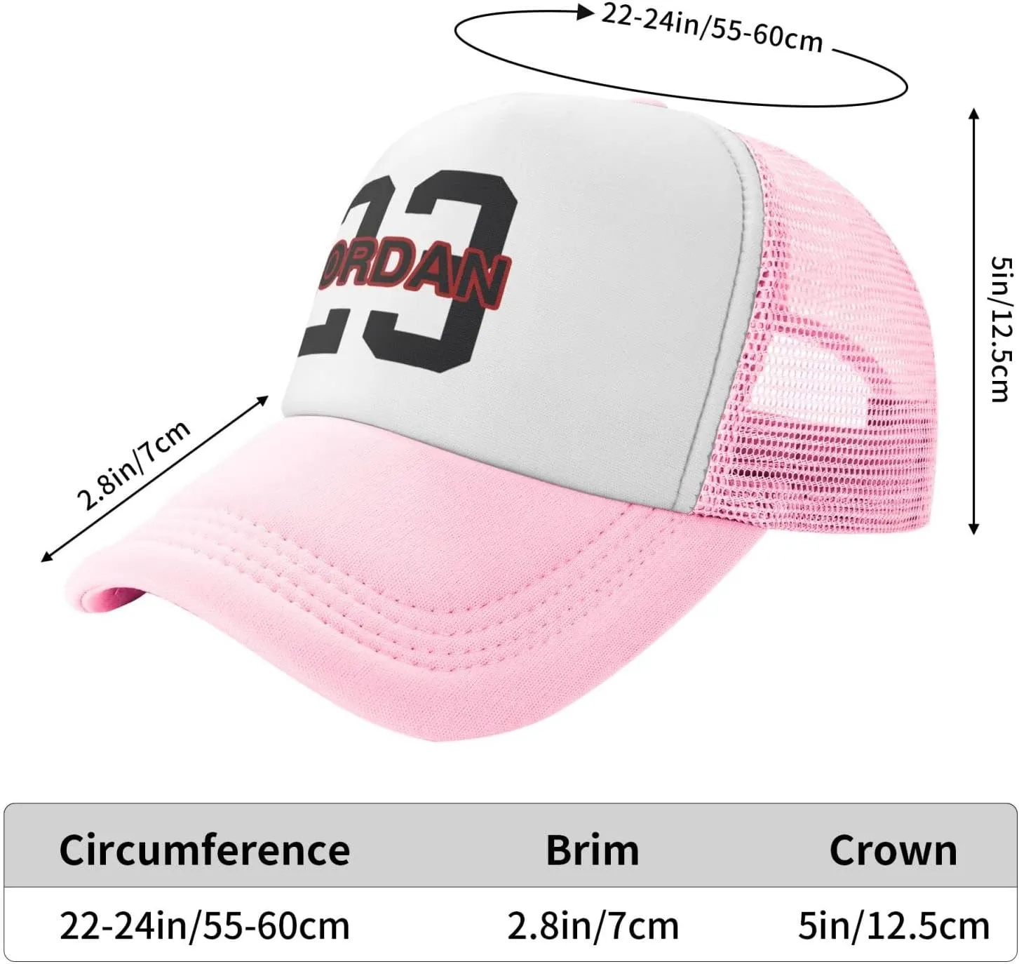 Basketball Fans 23 Jordan Mesh Cap Trucker Cap Sports Baseball Cap Casual Unisex Adjustable Hat Hip Hop Cap