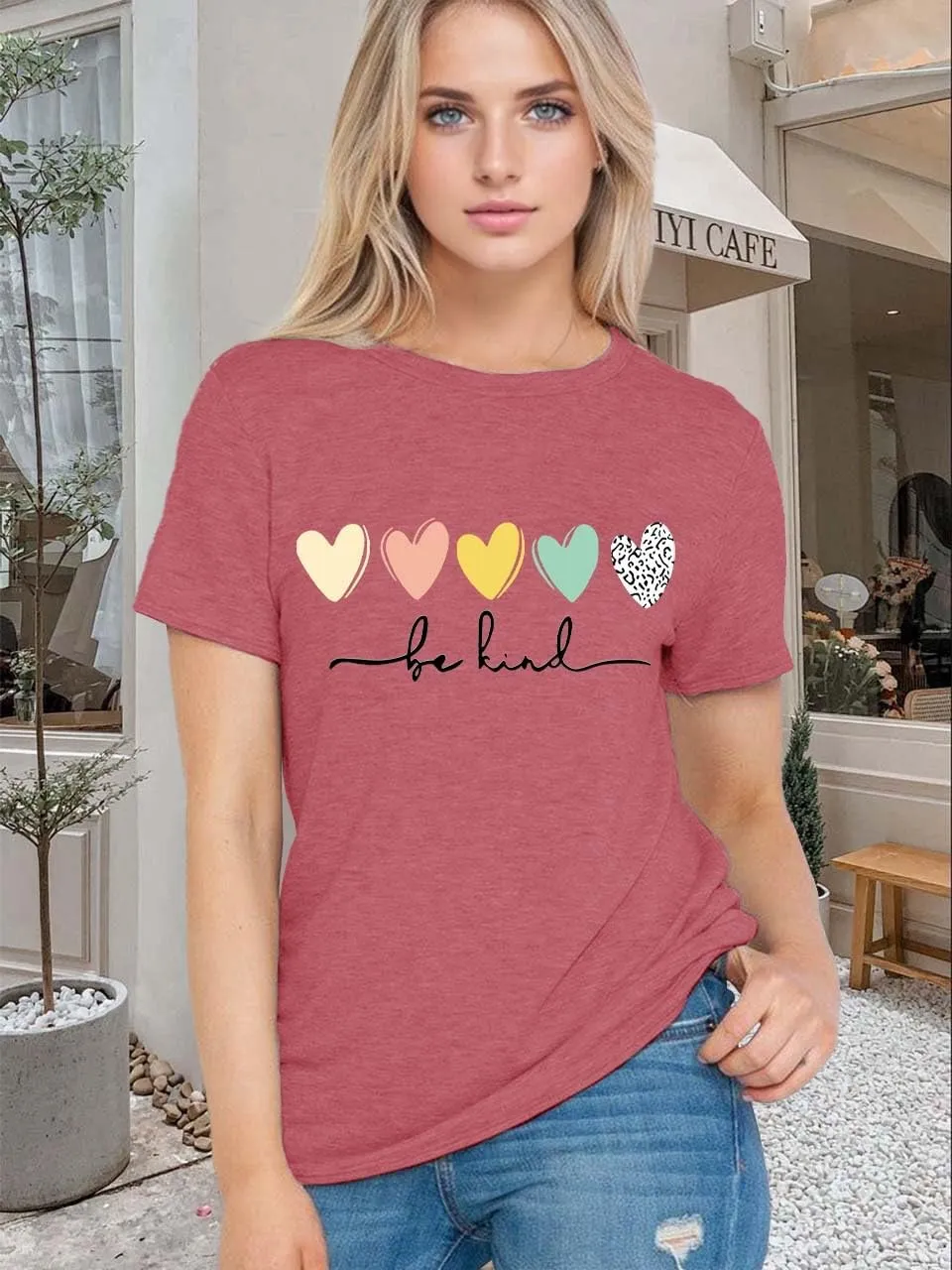 Be Kind T Shirts Women Graphic Blessed Teacher Shirt Short Sleeve Inspirational Heart Print Graphic Tees