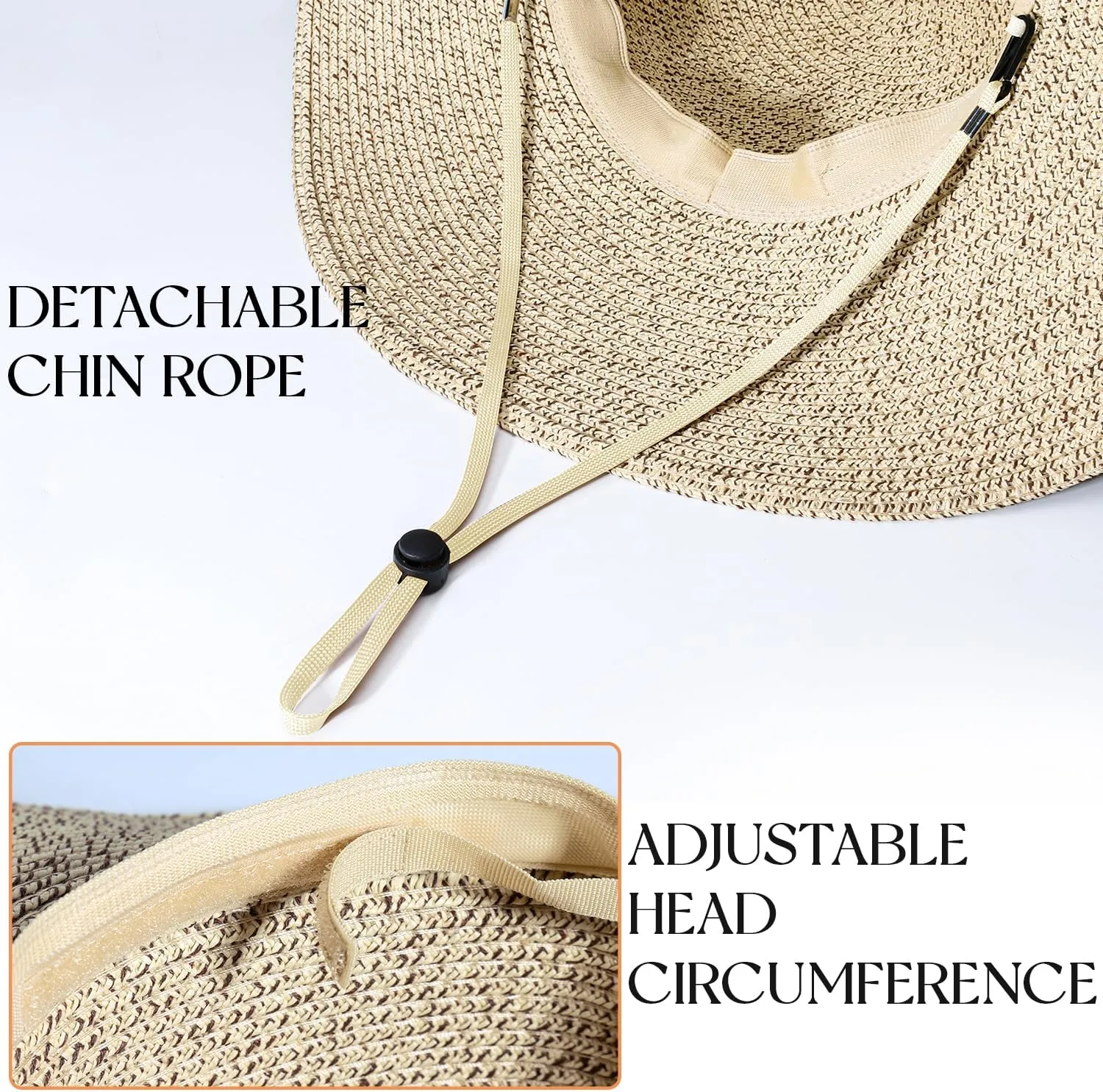 Beach Hats for Women, Straw Sun Hat with Wide Brim, Summer Floppy Beach Hats for Women, Packable Floppy Straw Garden Hat