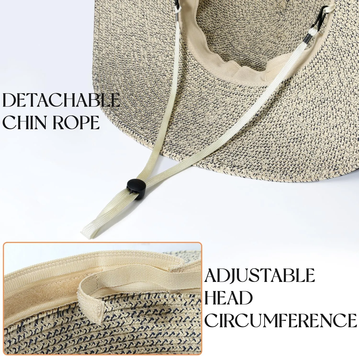 Beach Hats for Women, Straw Sun Hat with Wide Brim, Summer Floppy Beach Hats for Women, Packable Floppy Straw Garden Hat