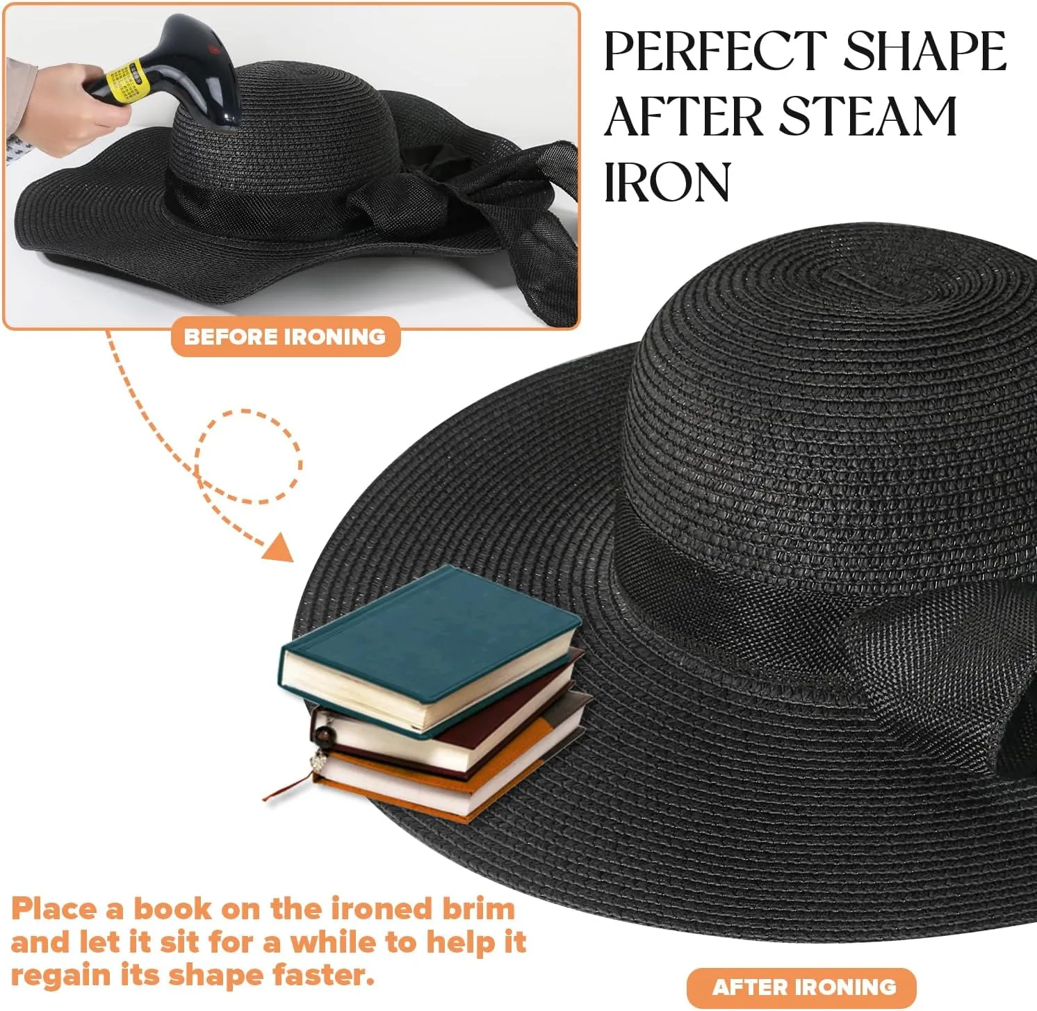 Beach Hats for Women, Straw Sun Hat with Wide Brim, Summer Floppy Beach Hats for Women, Packable Floppy Straw Garden Hat