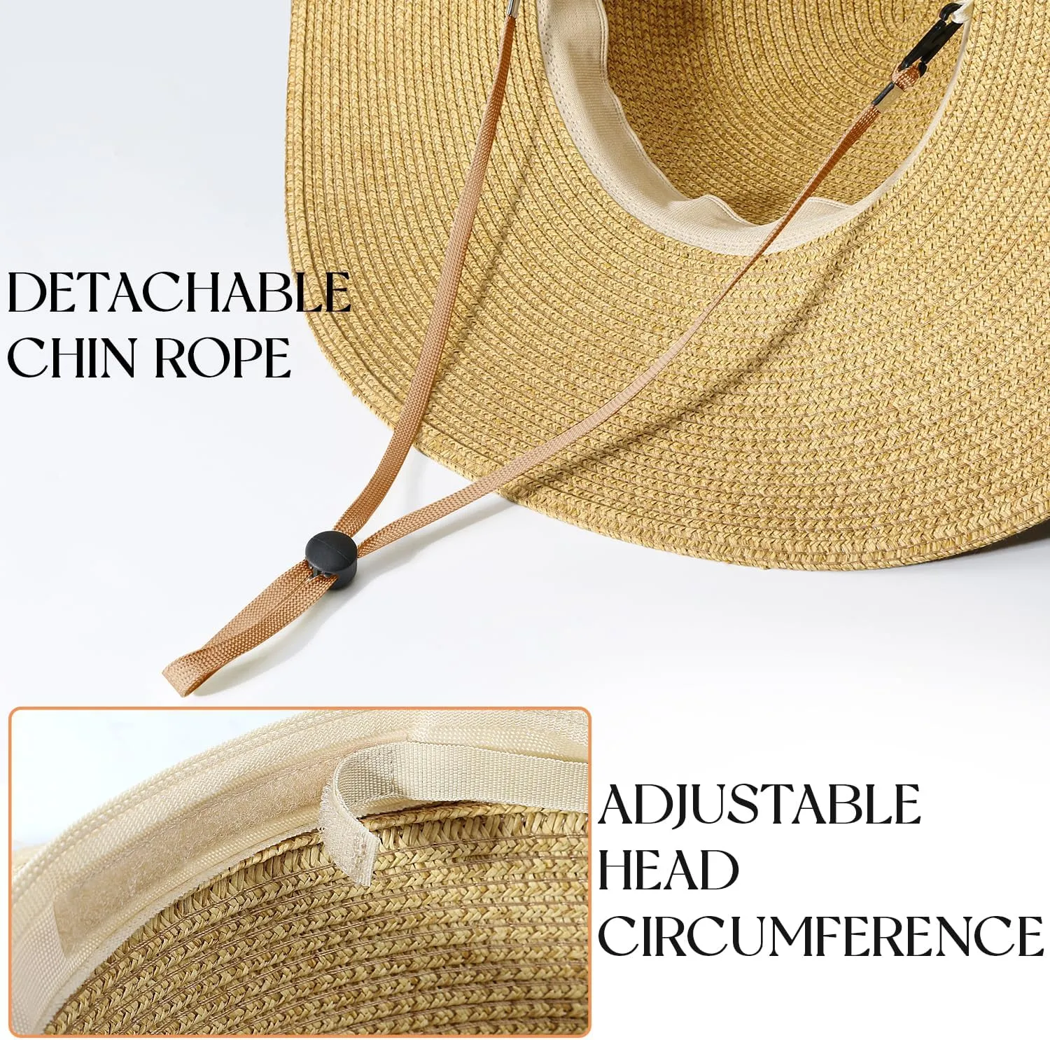 Beach Hats for Women, Straw Sun Hat with Wide Brim, Summer Floppy Beach Hats for Women, Packable Floppy Straw Garden Hat