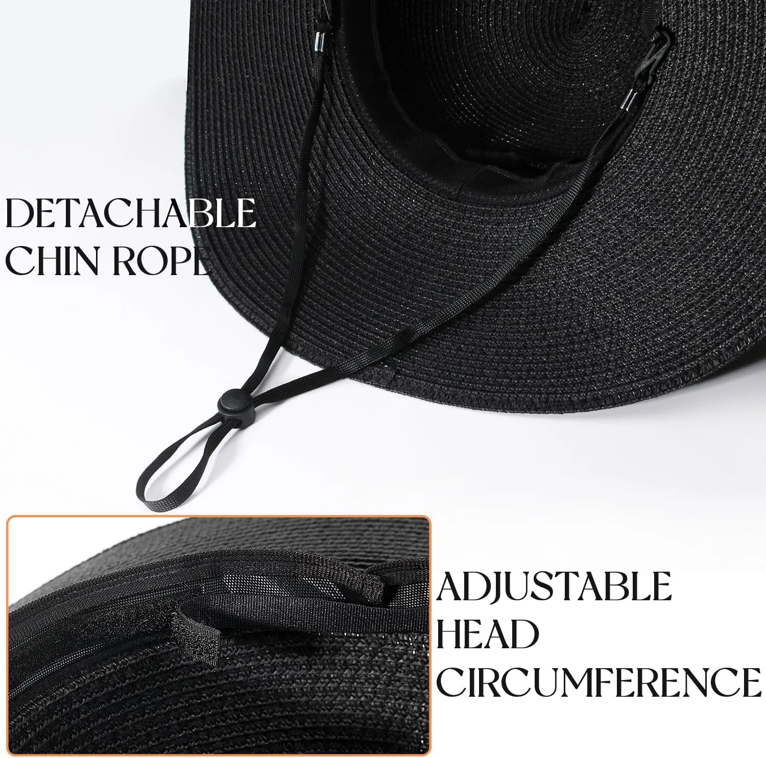 Beach Hats for Women, Straw Sun Hat with Wide Brim, Summer Floppy Beach Hats for Women, Packable Floppy Straw Garden Hat