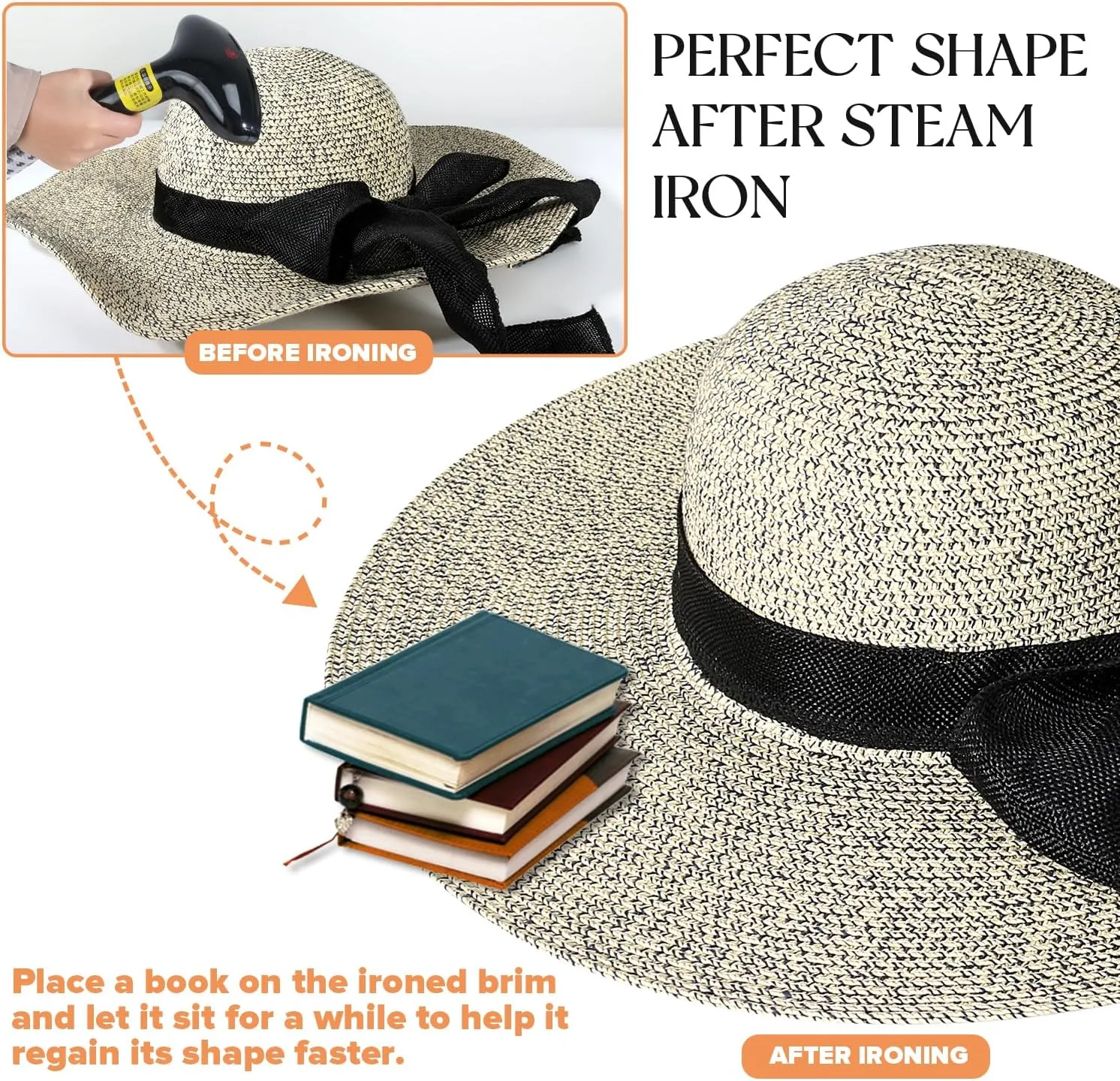 Beach Hats for Women, Straw Sun Hat with Wide Brim, Summer Floppy Beach Hats for Women, Packable Floppy Straw Garden Hat