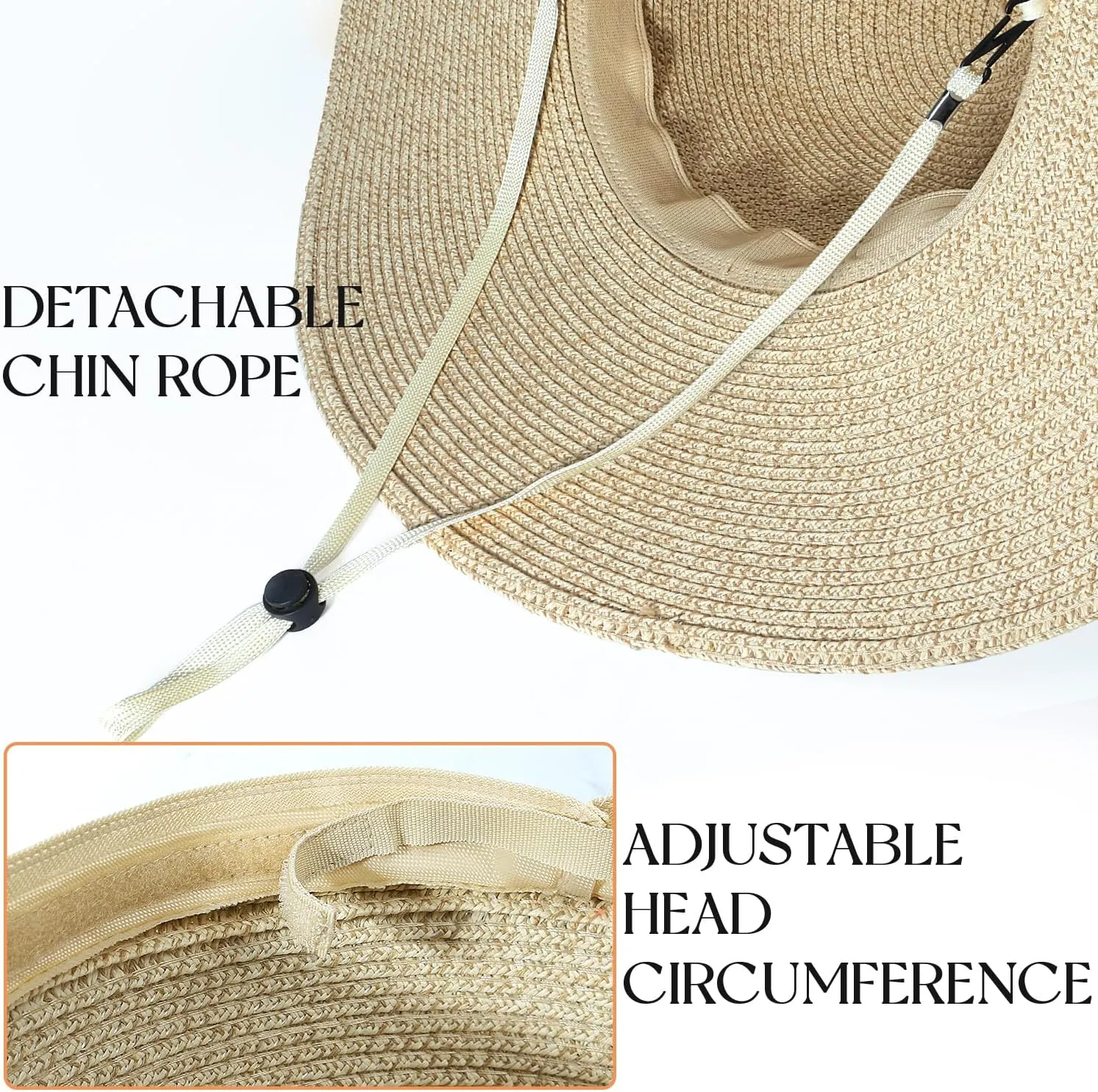 Beach Hats for Women, Straw Sun Hat with Wide Brim, Summer Floppy Beach Hats for Women, Packable Floppy Straw Garden Hat