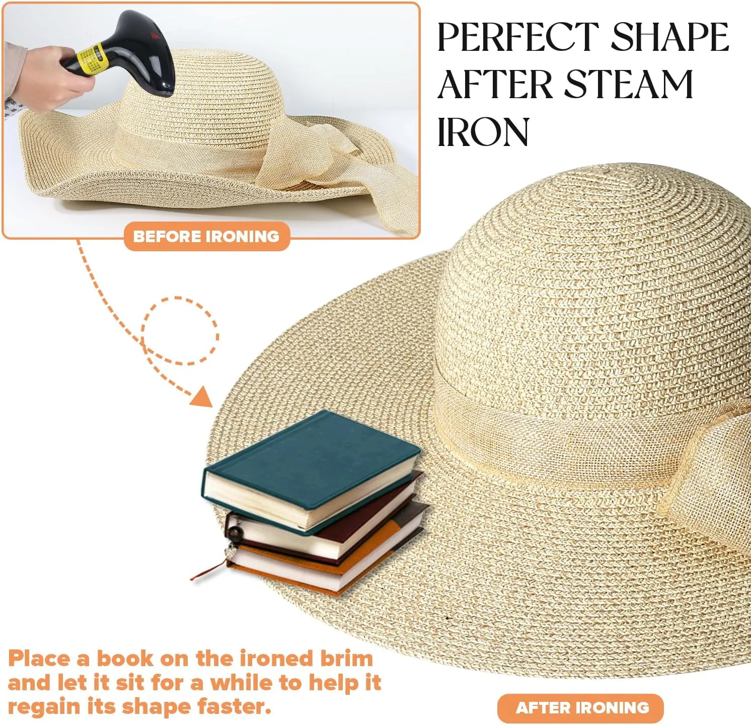 Beach Hats for Women, Straw Sun Hat with Wide Brim, Summer Floppy Beach Hats for Women, Packable Floppy Straw Garden Hat