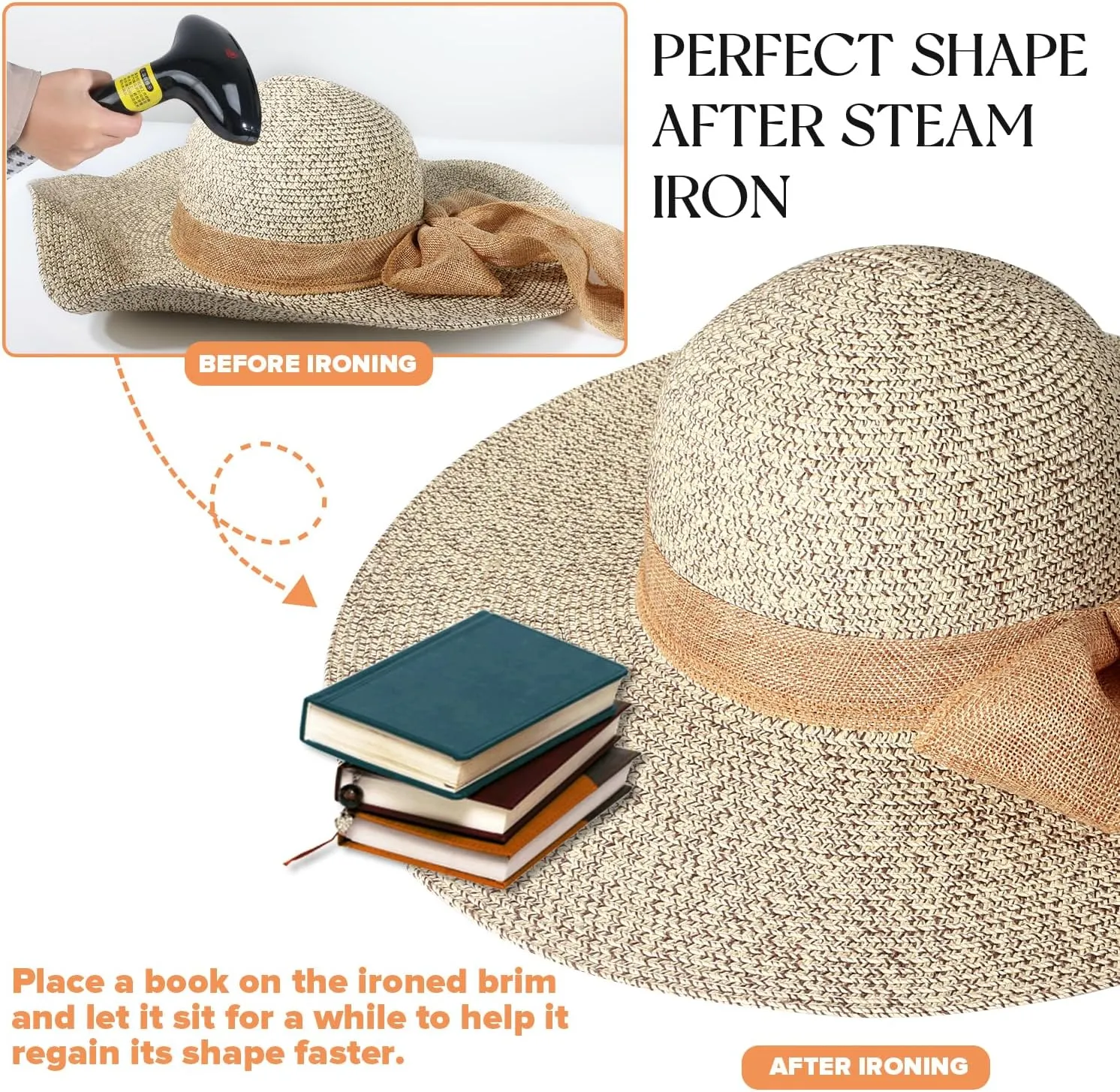 Beach Hats for Women, Straw Sun Hat with Wide Brim, Summer Floppy Beach Hats for Women, Packable Floppy Straw Garden Hat