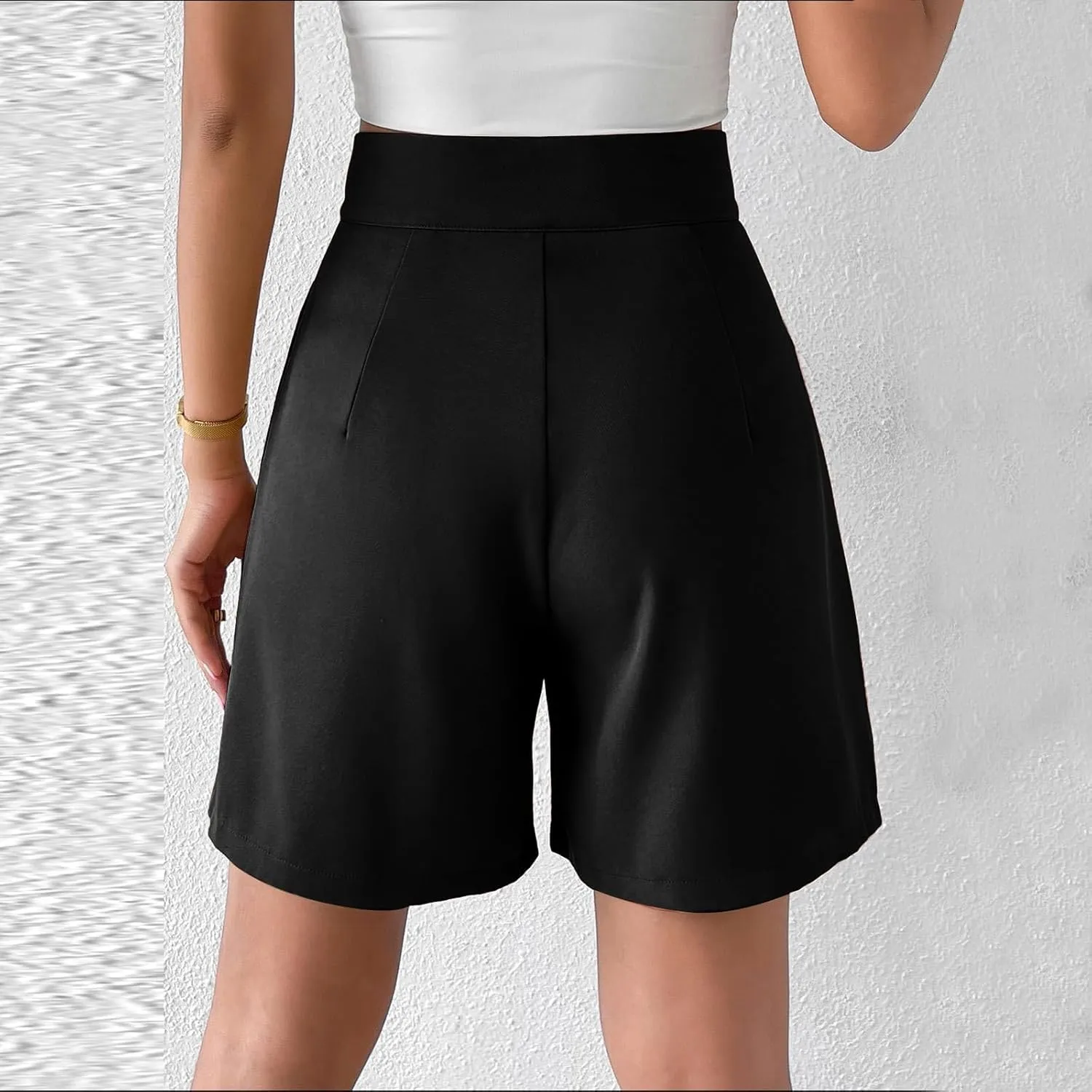 Bermuda Wide Leg Shorts Casual Summer Loose Fit Elastic High Waisted Shorts Comfy Lightweight Lounge Shorts
