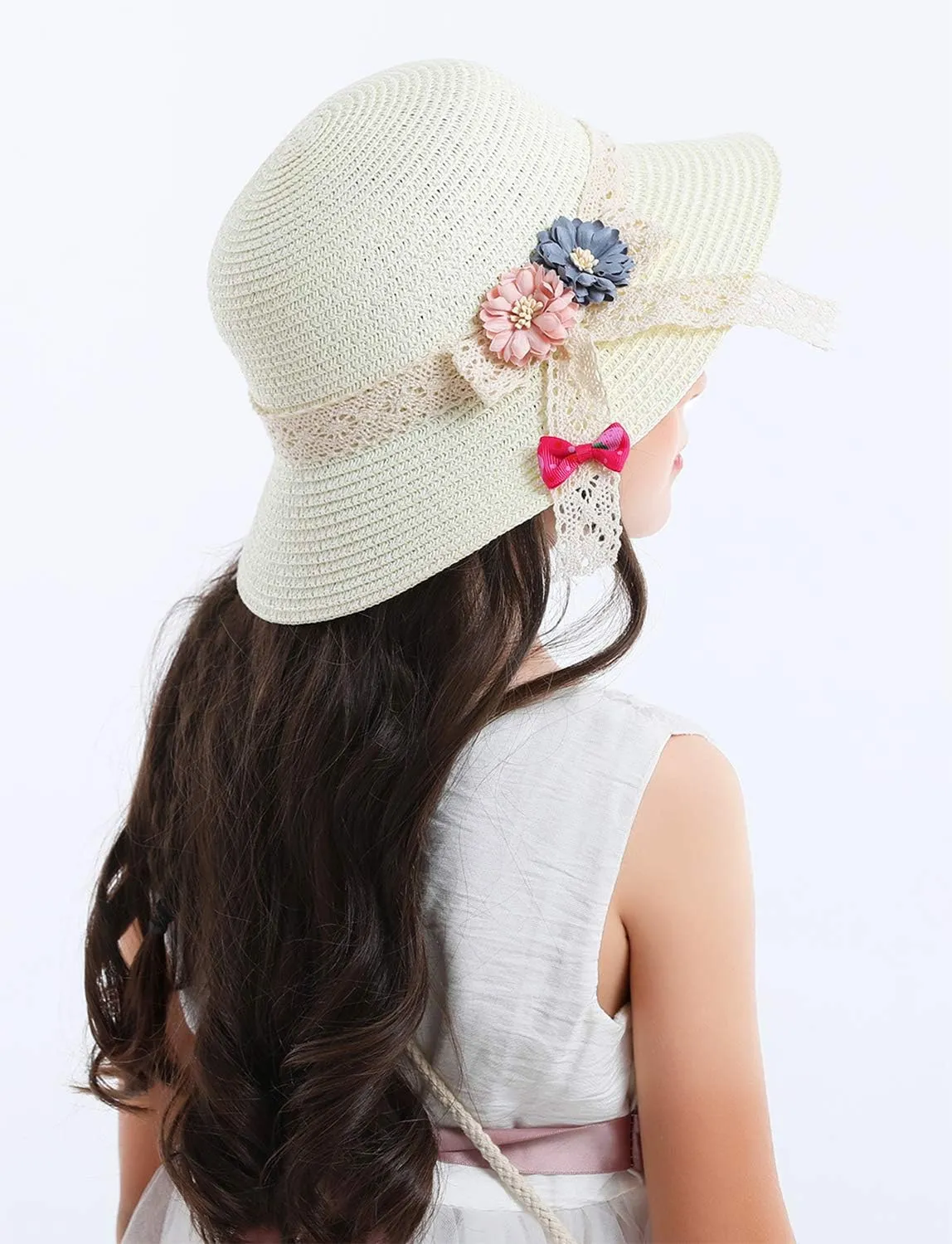 Bienvenu Straw Hats Kids Sun Hats Summer Beach Hats Straw Party Hat Set