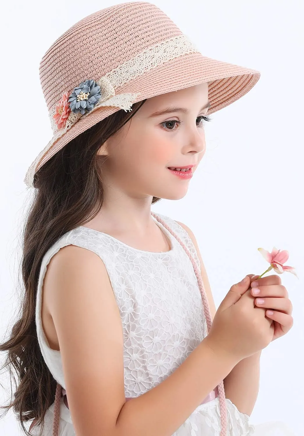 Bienvenu Straw Hats Kids Sun Hats Summer Beach Hats Straw Party Hat Set