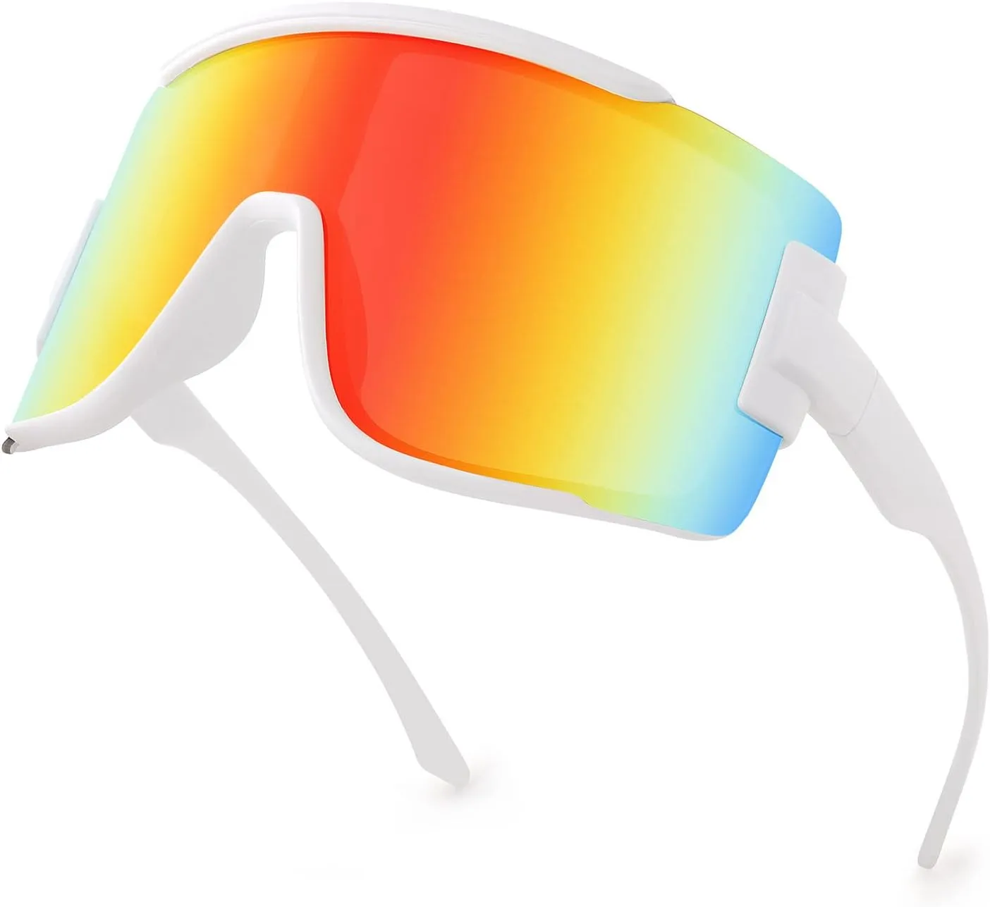 Big Shield Wraparound Sunglasses Men Women Sport Sunglasses 80s Ski Visor Mirror Glasses Cycling Outdoor