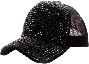 Bling Rhinestone Baseball Hat Cap for Women Men Sparkly Breathable Sun Hat with Adjustable Snapback