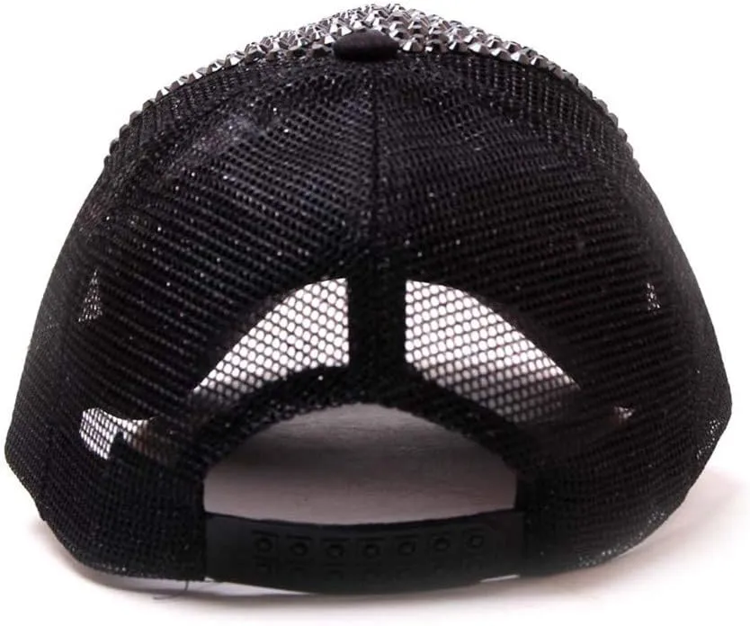 Bling Rhinestone Baseball Hat Cap for Women Men Sparkly Breathable Sun Hat with Adjustable Snapback