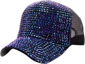 Bling Rhinestone Baseball Hat Cap for Women Men Sparkly Breathable Sun Hat with Adjustable Snapback