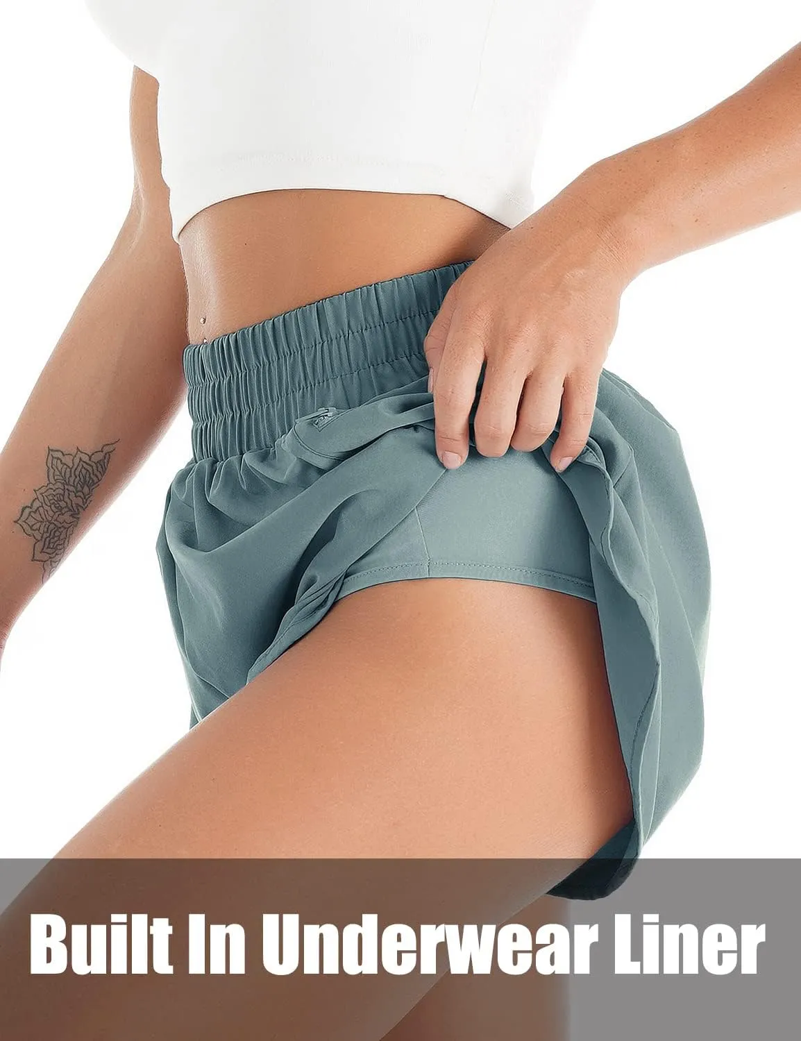 Blooming Jelly Women's Quick-Dry Running Shorts Workout Sport Layer Active Shorts with Pockets 1.75"