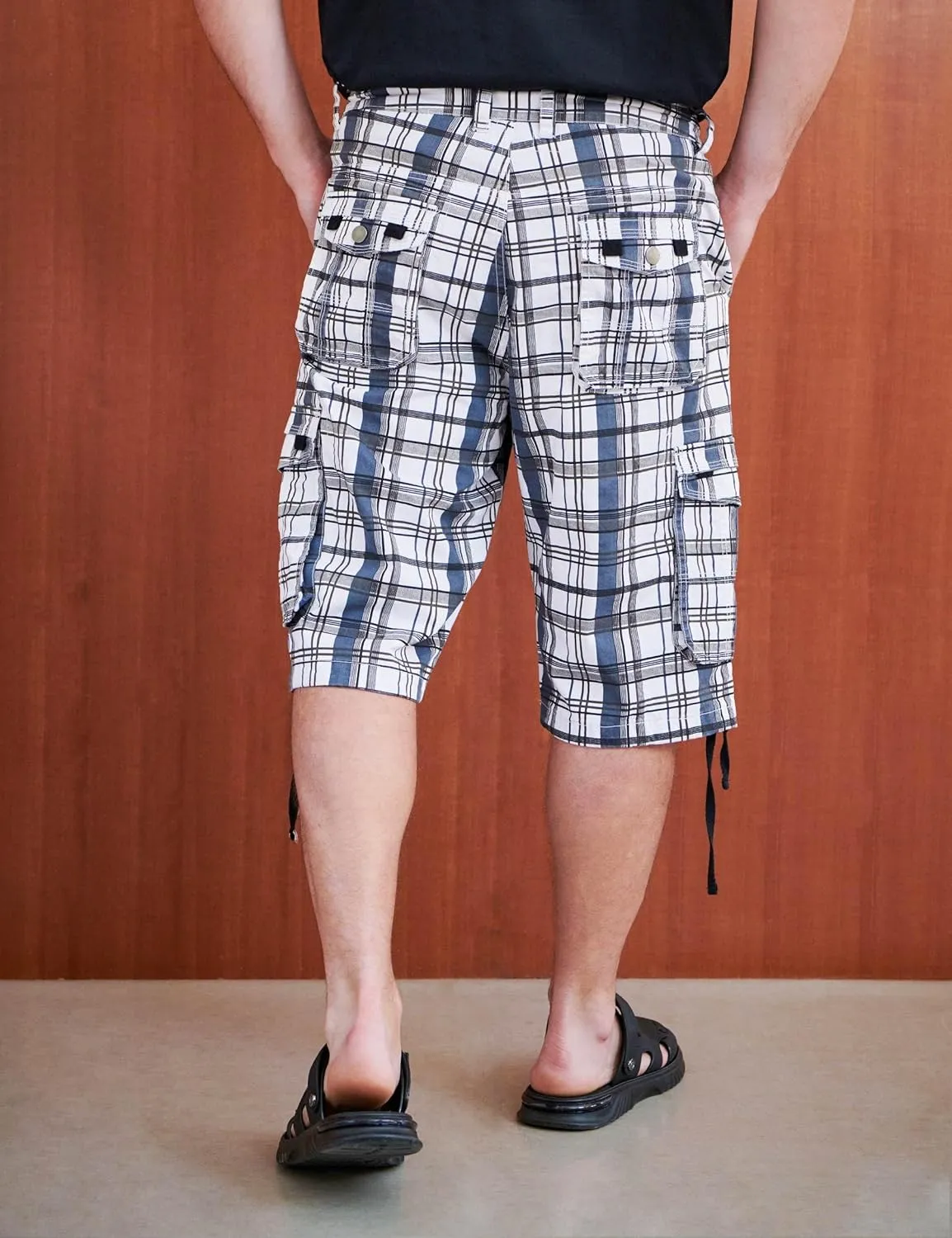 Cargo Shorts for Men Multi Pockets Mens Shorts Below Knee Casual Hiking Summer Shorts