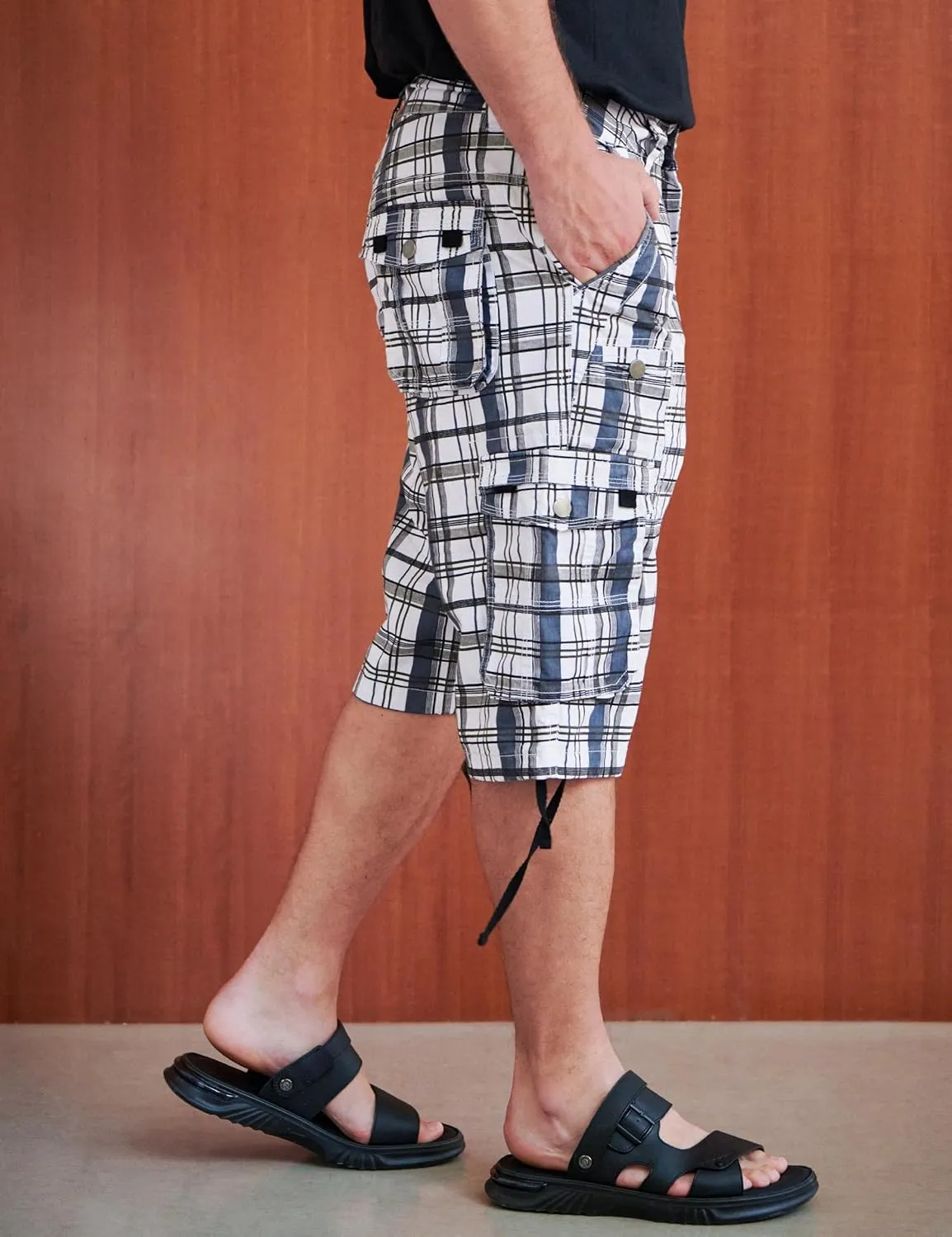 Cargo Shorts for Men Multi Pockets Mens Shorts Below Knee Casual Hiking Summer Shorts