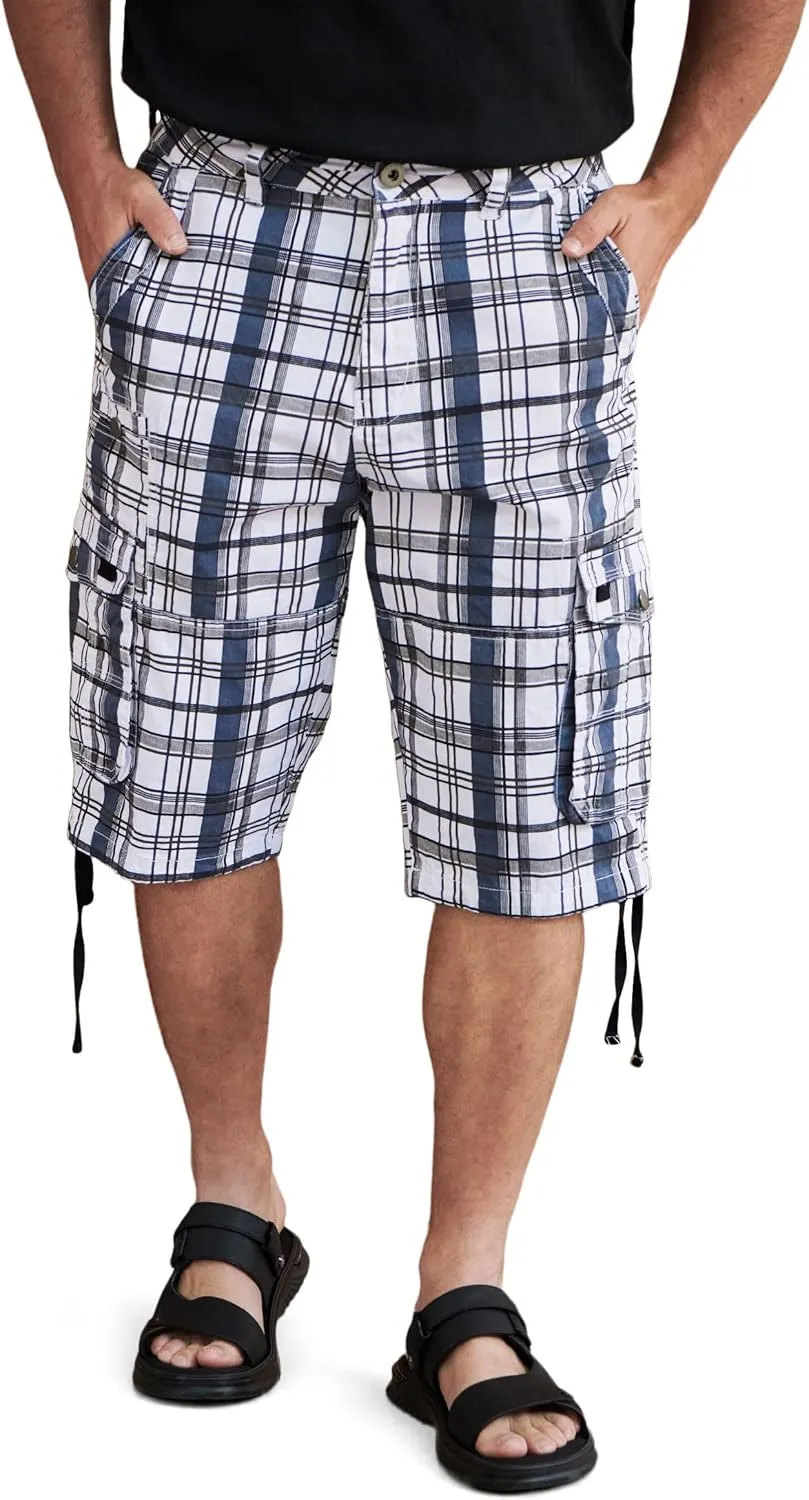 Cargo Shorts for Men Multi Pockets Mens Shorts Below Knee Casual Hiking Summer Shorts