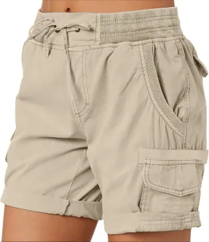 Cargo Shorts for Women Casual Summer Summer Pants Chino Shorts Lightweight Elastic Waist Athletic Shorts 2024