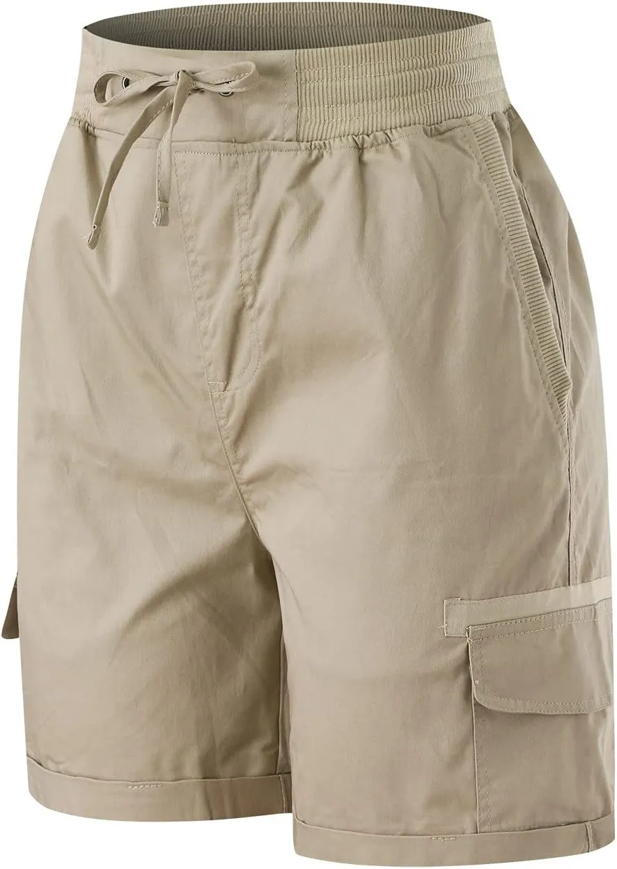 Cargo Shorts for Women Casual Summer Summer Pants Chino Shorts Lightweight Elastic Waist Athletic Shorts 2024