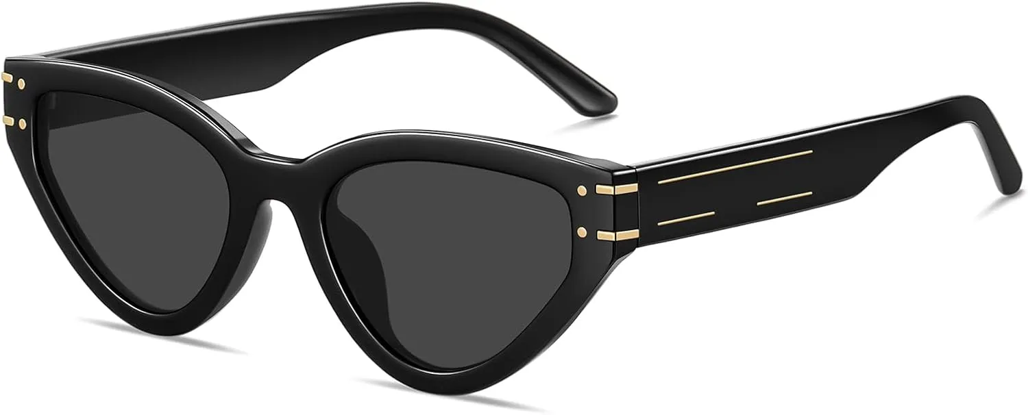Cat Eye Sunglasses for Women Trendy Classic UV400 Protection Triangle Frame Cateye Sun Glasses