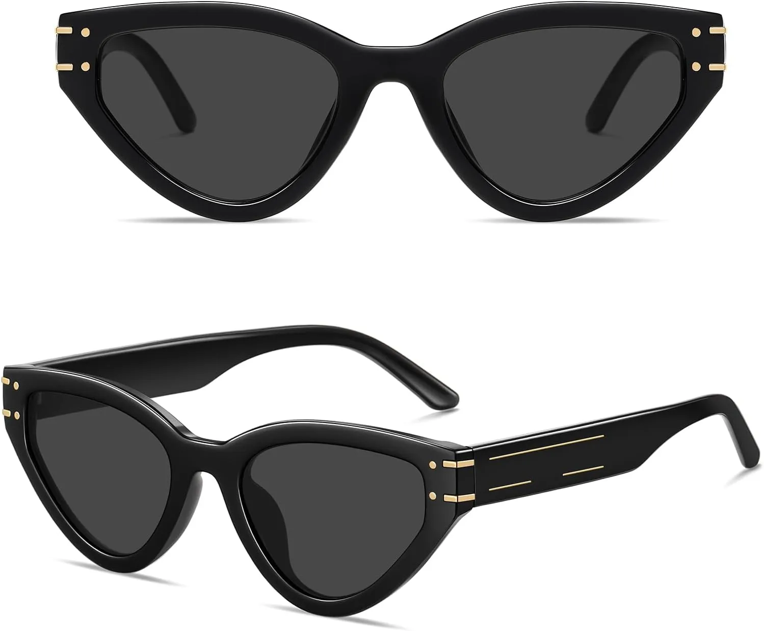 Cat Eye Sunglasses for Women Trendy Classic UV400 Protection Triangle Frame Cateye Sun Glasses