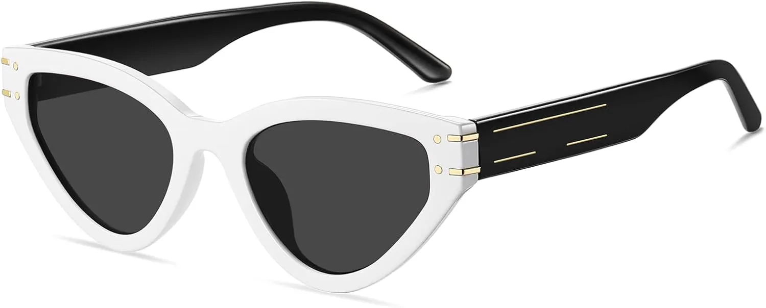 Cat Eye Sunglasses for Women Trendy Classic UV400 Protection Triangle Frame Cateye Sun Glasses