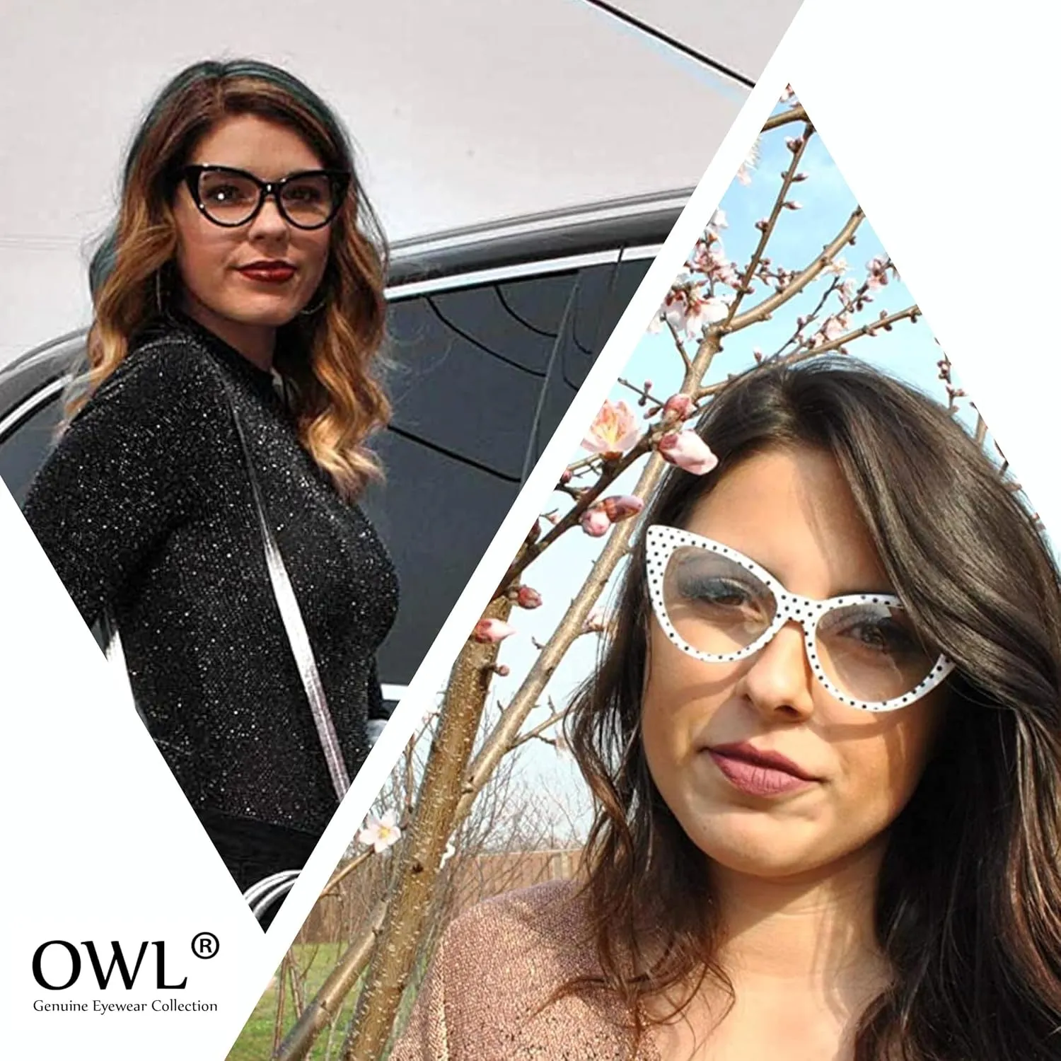Cateye Sunglasses for Women Classic Vintage High Pointed Winged Retro Design