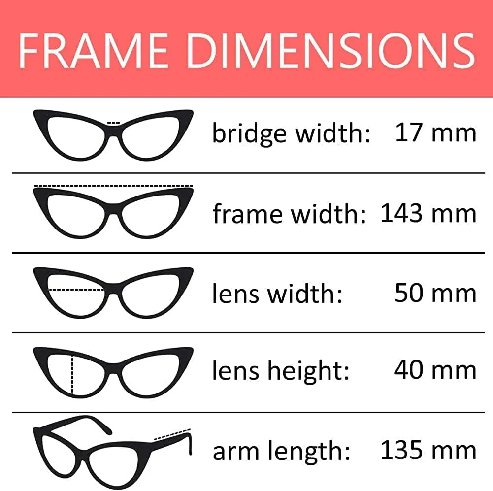Cateye Sunglasses for Women Classic Vintage High Pointed Winged Retro Design