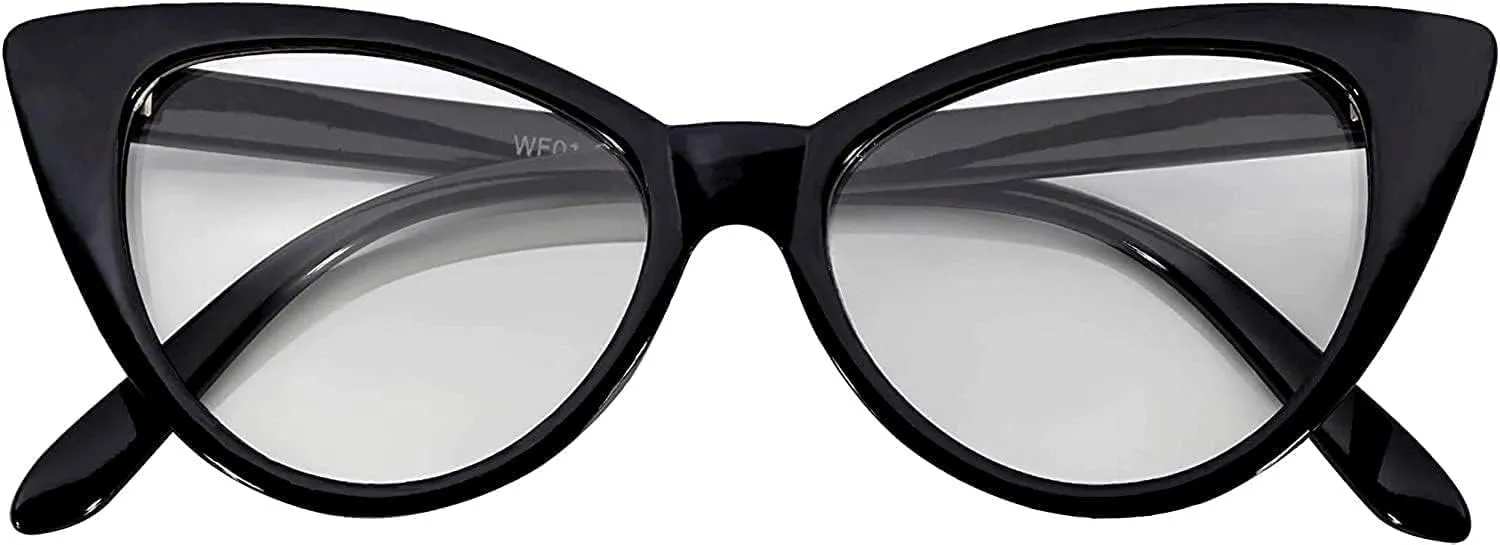 Cateye Sunglasses for Women Classic Vintage High Pointed Winged Retro Design