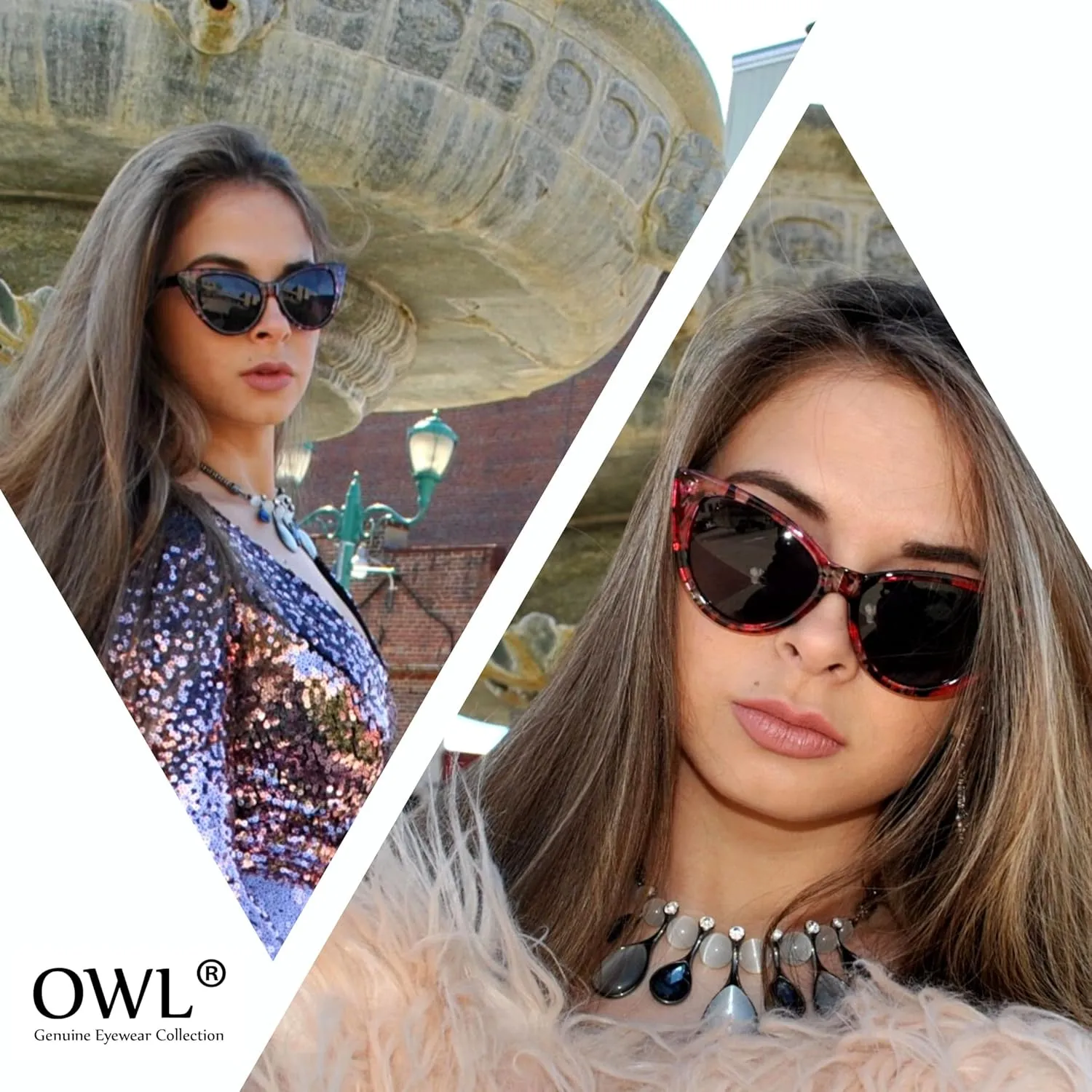 Cateye Sunglasses for Women Classic Vintage High Pointed Winged Retro Design