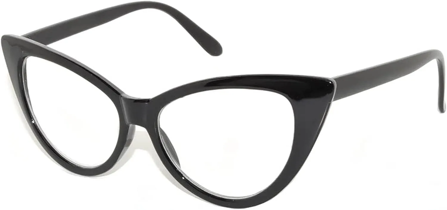 Cateye Sunglasses for Women Classic Vintage High Pointed Winged Retro Design